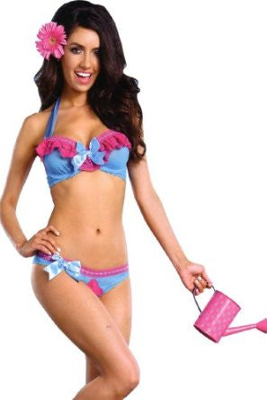 2-Piece Blue & Pink Peek-a-Boo Halter Set