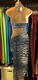 Sexy Asymmetrical Breakaway-Clasp Stripper Gown - Zebra, Leopard, Blue, Pink or White