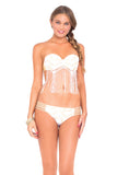 Luli Fama "Buena Onda" Crochet Illusion Fringe Underwire Top and Braided Hot Buns Bikini Bottom