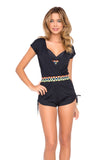 Luli Fama "Ocean Spell" Navajo Waistband Romper