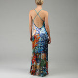 Ed Hardy "Jane" Silk Mermaid Maxi Dress