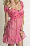 Betsey Johnson "Layla Rose" Mesh with Velvet Dots Babydoll