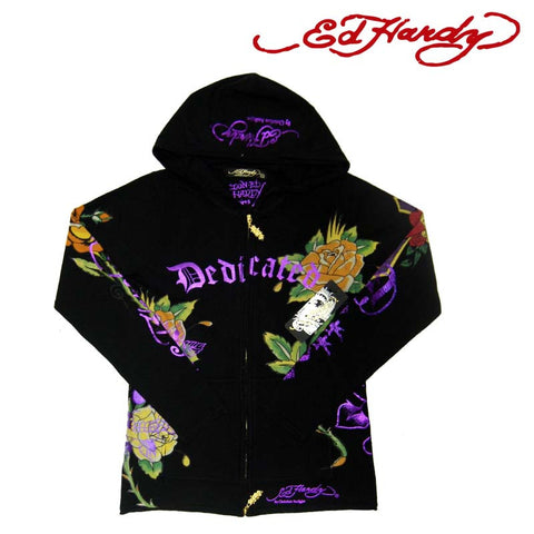 Ed Hardy Knit "Dedicated" Zip Hoodie