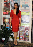 Royal Red Bandage/Bodycon Dress